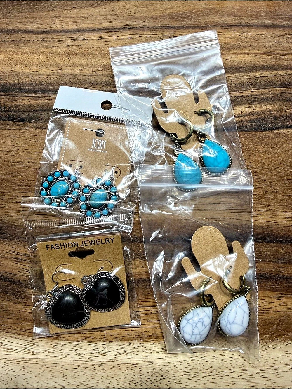Blue & Black Statement Earrings NWT